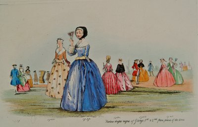 Vestidos de los reinados de Jorge I y Jorge II de English School