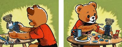 Vestir y alimentar al osito de peluche de English School