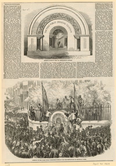 Fuente de agua potable, junto a la iglesia de St Sepulchres, Snow Hill de English School