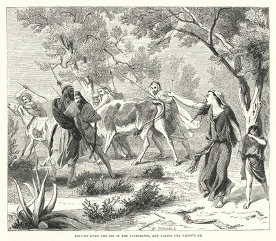 Expulsando al asno del huérfano y tomando el buey de la viuda de English School