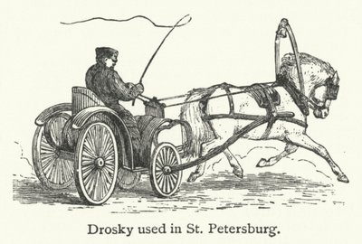 Drosky utilizado en San Petersburgo (grabado) de English School