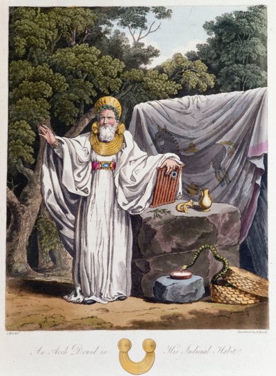 Druida - en “Celtas y godos, costumbres de los habitantes de las Islas Británicas de principios del siglo VI y las naciones godas de la costa oeste del Báltico”, por S.R. Meyrick y Ch. Smith de English School