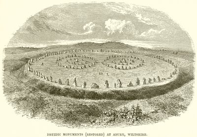 Monumentos druídicos (restaurados) en Abury, Wiltshire de English School