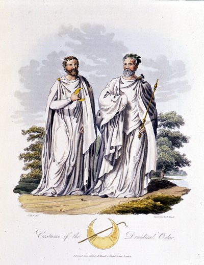 Druidas - en "Celtas y Godos, costumbres de los habitantes de las Islas Británicas del siglo VI temprano y las naciones godas de la costa oeste del Báltico", por S.R. Meyrick y Ch. Smith de English School