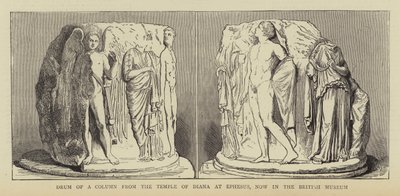 Tambor de una columna del Templo de Diana en Éfeso, ahora en el Museo Británico de English School