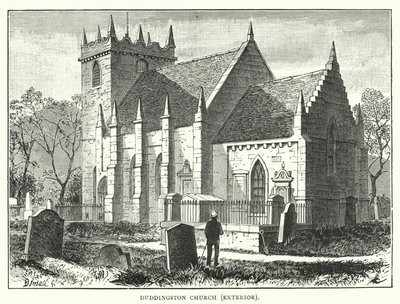 Iglesia de Duddingston, Exterior (grabado) de English School