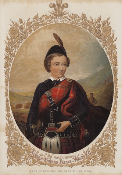 Duque de Rothsay y Señor de las Islas (litografía en color) de English School