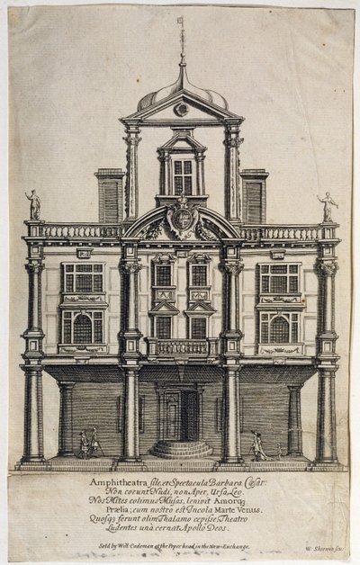 Teatro de los Duques, Dorset Gardens, grabado por W. Sherwin (c.1645-1711) 1673 de English School