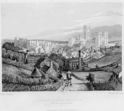 Catedral y Castillo de Durham desde Newcastle Road, 1841 de English School