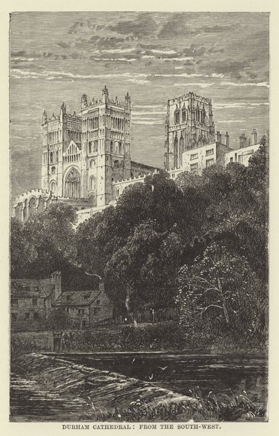 Catedral de Durham, desde el suroeste de English School