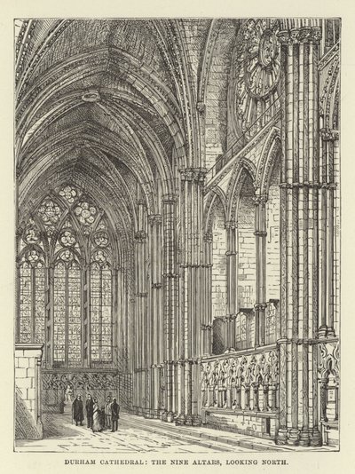Catedral de Durham, los Nueve Altares, mirando al norte de English School