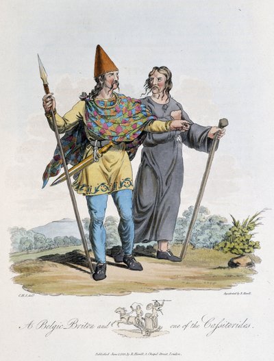 Holandés y guerrero - en "Celtas y Godos, costumbres de los habitantes de las Islas Británicas del siglo VI temprano y de las naciones godas de la costa oeste del Báltico", por S.R. Meyrick y Ch. Smith de English School