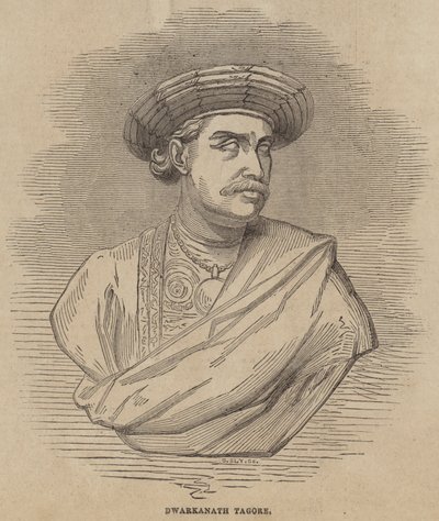 Dwarkanath Tagore (grabado) de English School