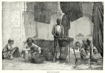Tintoreros de Lucknow (grabado) de English School