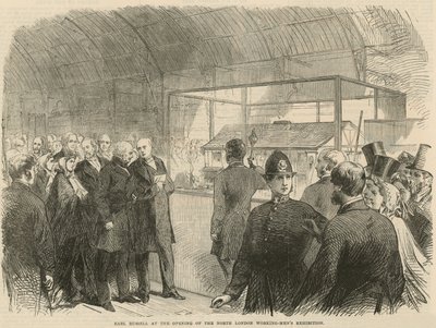 Earl Russell en la inauguración de la Exposición de Trabajadores del Norte de Londres de English School
