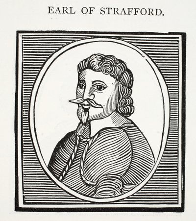 Conde de Strafford, ilustración de Chap-books del siglo XVIII de John Ashton, pub. 1882 de English School