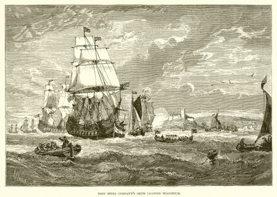 Barcos de la Compañía de las Indias Orientales saliendo de Woolwich (1623) de English School