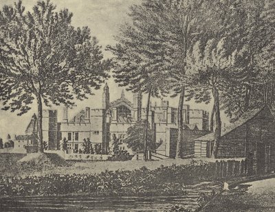 Vista este del colegio, 1746 (grabado) de English School
