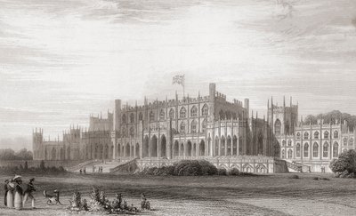 Eaton Hall, Cheshire, Inglaterra, a principios del siglo XIX. De Churton