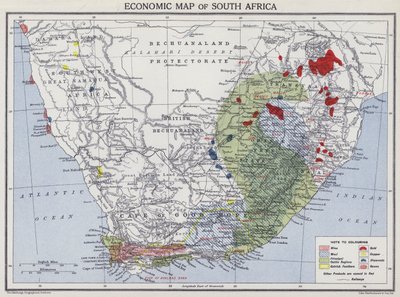 Mapa económico de Sudáfrica de English School