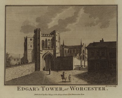 Torre de Edgar, en Worcester (grabado) de English School