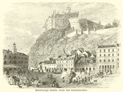 Castillo de Edimburgo, desde el Grassmarket de English School