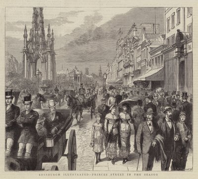 Edimburgo Ilustrado, Princes Street en la Temporada (grabado) de English School