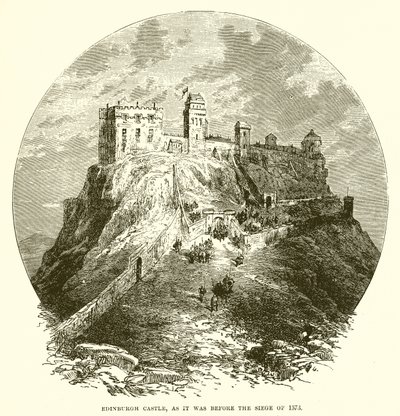 Castillo de Edimburgo, como era antes del sitio de 1573 de English School