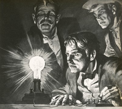 Experimentación de Edison con bombillas de English School