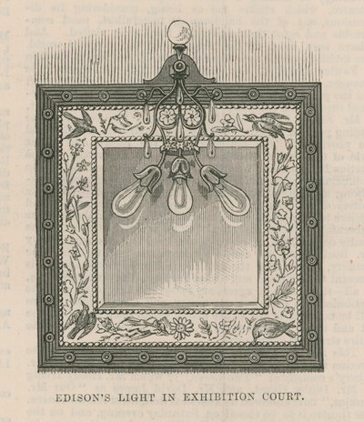 Luz de Edison en la Corte de Exposición de English School