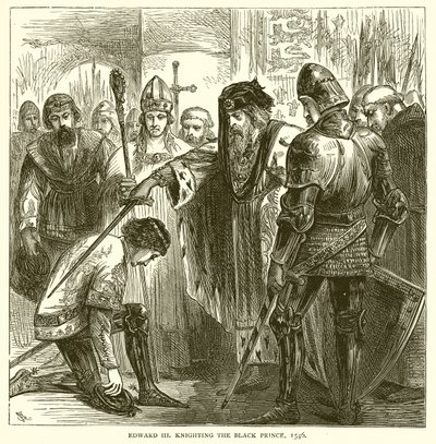 Eduardo III nombrando Caballero al Príncipe Negro, 1546 de English School