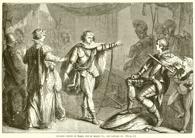 Eduardo Príncipe de Gales, hijo de Enrique VI, y Eduardo IV de English School