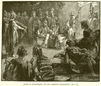 Edwin de Northumbria y los misioneros cristianos de English School