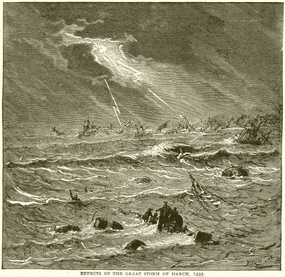 Efectos de la gran tormenta de marzo de 1493 de English School