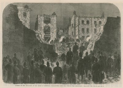Efectos de la explosión en la Casa de Detención, Clerkenwell de English School