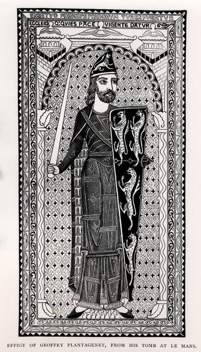 Efigie de Geoffrey Plantagenet (1113-1150) de su tumba en Le Mans de English School