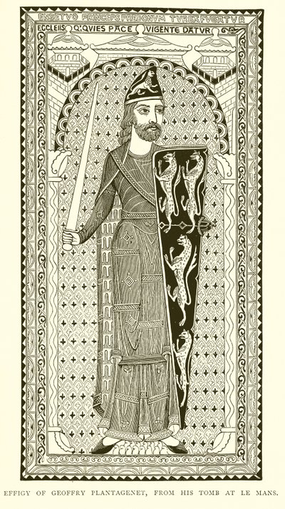 Efigie de Geoffry Plantagenet, de su tumba en Le Mans de English School