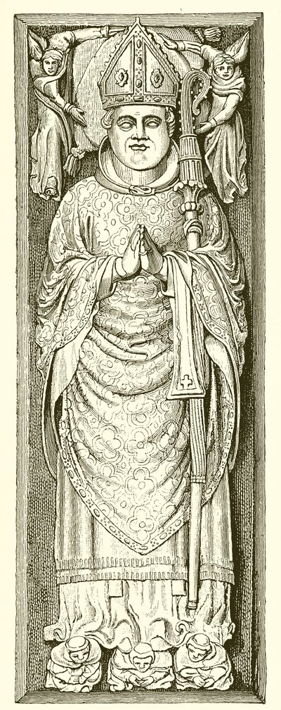 Efigie de William de Wykeham en su tumba en la Catedral de Winchester de English School