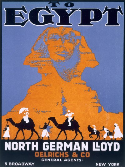 Egipto, cartel publicitario de Norddeutscher Lloyd de English School