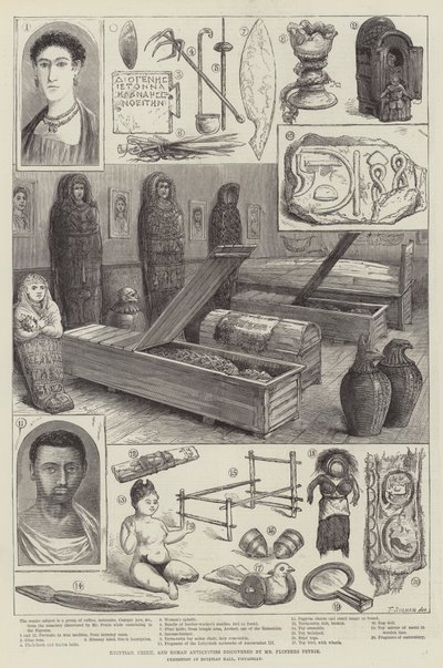 Antigüedades egipcias, griegas y romanas descubiertas por el Sr. Flinders Petrie de English School