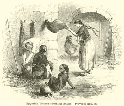 Mujeres egipcias batiendo mantequilla de English School