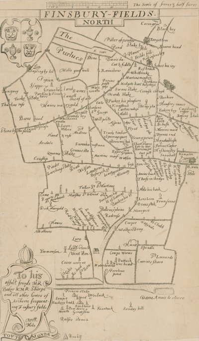 Elaboración de un mapa de tiro con arco de 1594 de English School