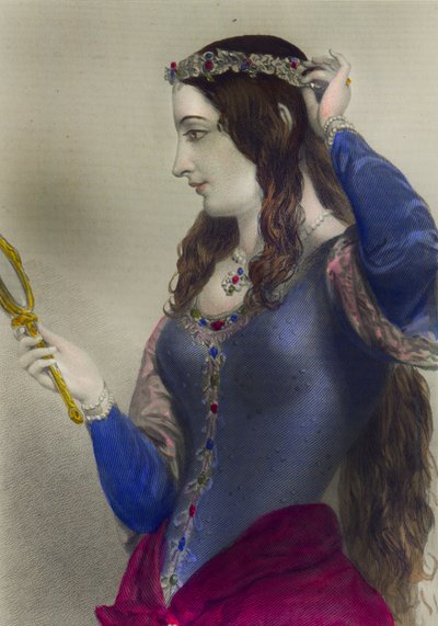 Leonor de Provenza, Reina Consorte de Enrique III de Inglaterra, impreso por Henry G. Bohn, Londres, 1856 de English School