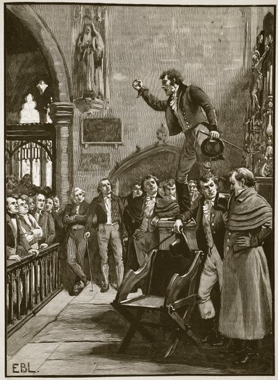 Reunión electoral en Irlanda, 1825, ilustración de Cassells Illustrated History of England de English School