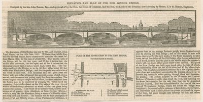 Elevación y plano del nuevo Puente de Londres de English School