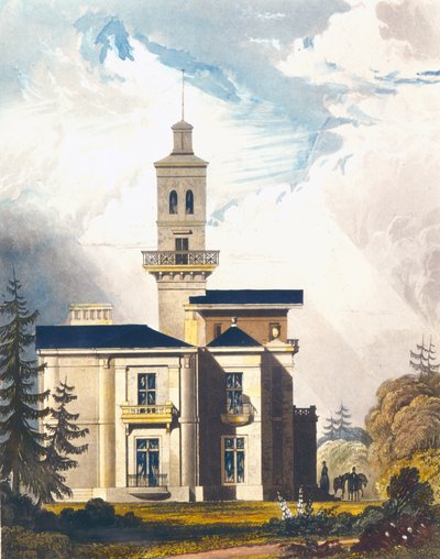 Elevación de una Villa Italiana o Pabellón de Caza de English School