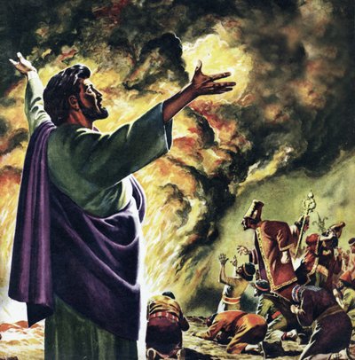 Elías llama al fuego del cielo de English School
