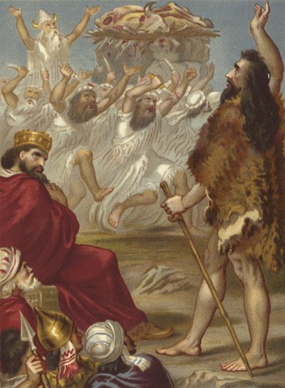 Elías y los sacerdotes de Baal en el Monte Carmelo de English School