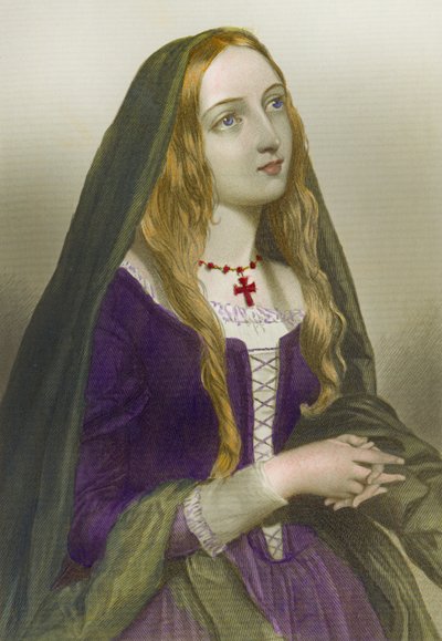 Isabel Woodville, Reina Consorte de Eduardo IV, Rey de Inglaterra, impreso por Henry G. Bohn, 1856 de English School