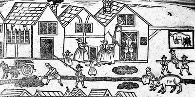 Escena Callejera Isabelina, de Un Libro de Baladas de Roxburghe de English School